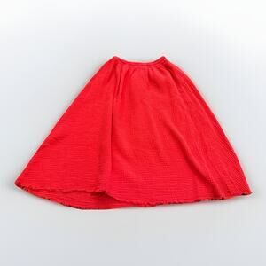 Nation Womens Red Perfectly Undone Skirt 100% Cotton Size M MEDIUM Made In USA